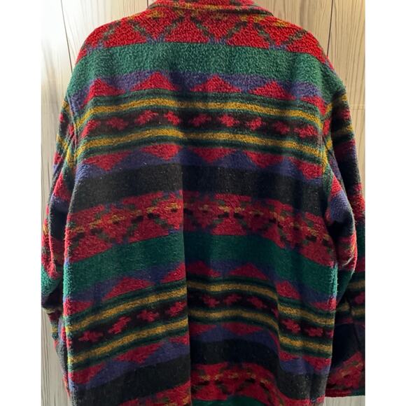 Vintage y2K Botany 500 Womens Jacket Large Colorful Southwest Aztec Wool Coat - Picture 2 of 8